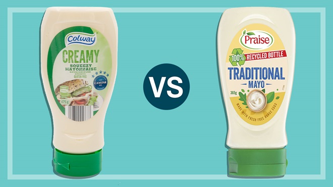 aldi colway creamy mayonnaise vs praise traditional mayonnaise
